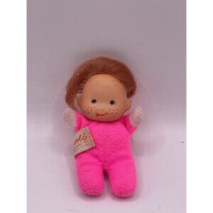 Vintage Fun World Miniature Doll With Pink Outfit & Red Hair
